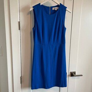 Diane Von Furstenberg Classic Sleeveless Lined A Line Midi Dress Blue Sz 8